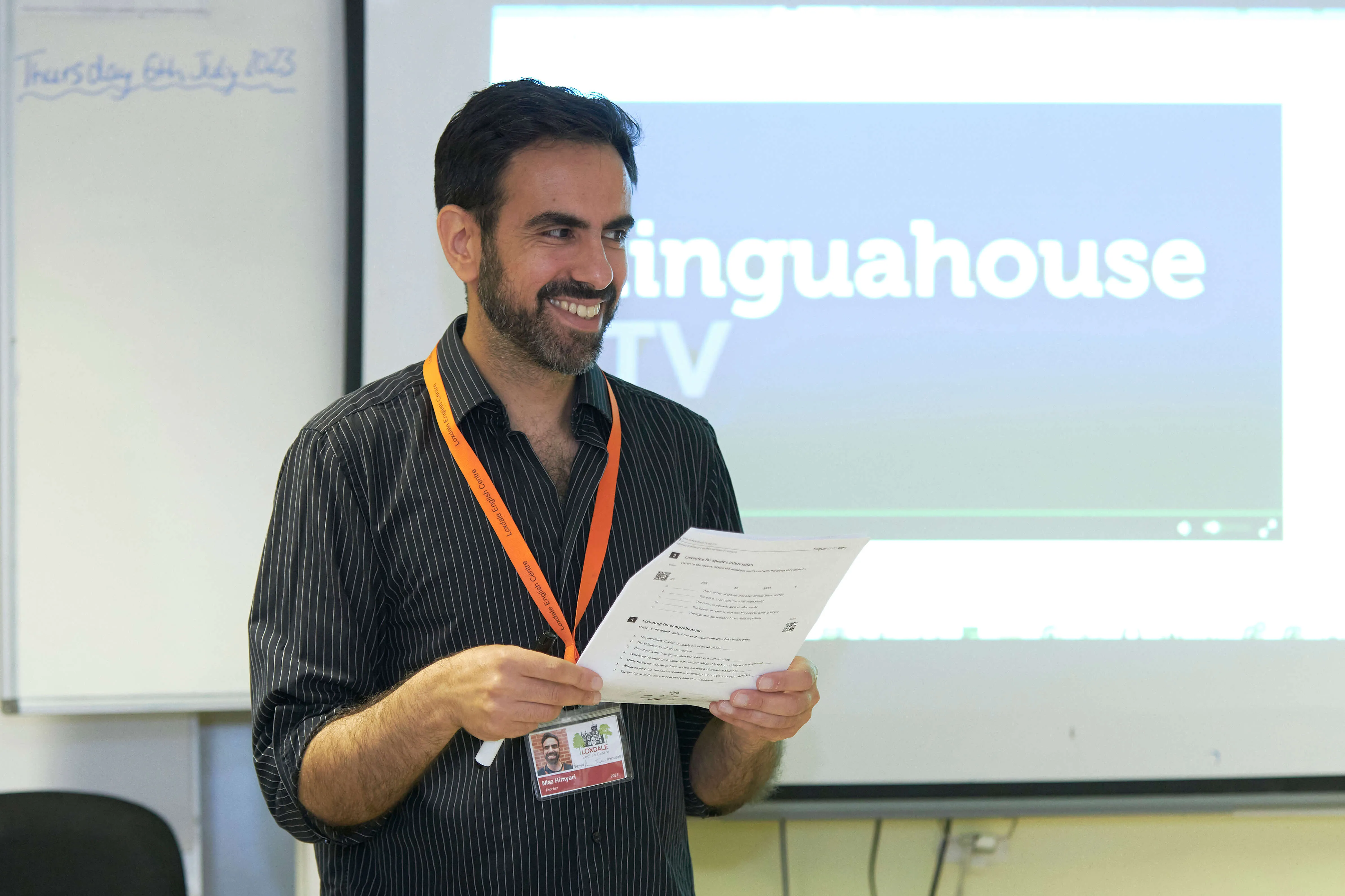 Teacher leading English class at Loxdale English Centre