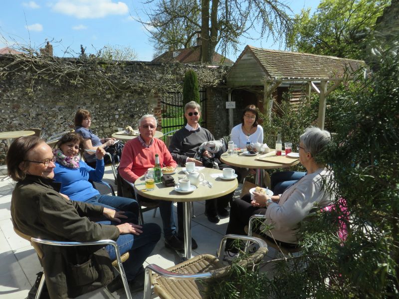 Mature students aged 40+ enjoying specialised English course activities at Loxdale Brighton