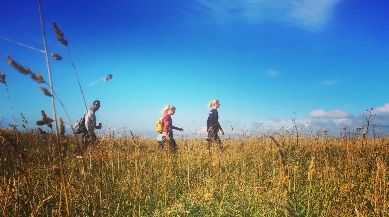 Students exploring the beautiful Brighton countryside
