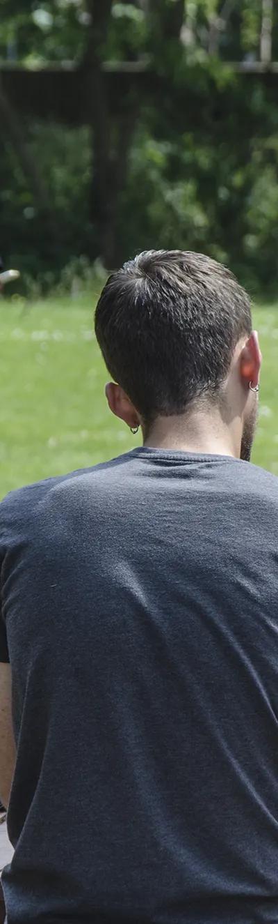 Students relaxing in the Loxdale garden
