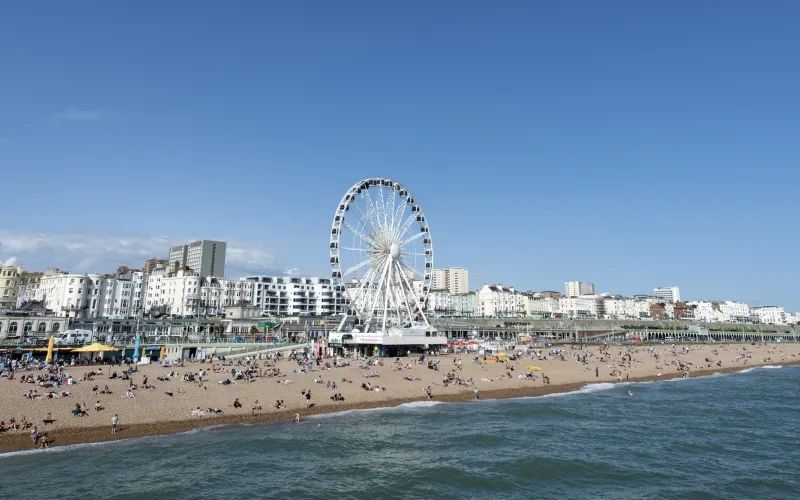 Brighton Pier and seafront - popular excursion destination